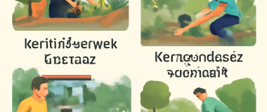 Természetes tájkép egy zöld hegyvidéken, kék éggel és néhány fehér felhővel az égen.